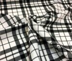 Black White Modern Plaid Fabric - Image 7