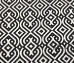 Black White Palace Geometric Fabric