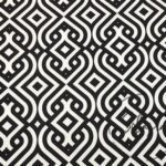 Black White Palace Geometric Fabric