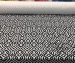 Black White Palace Geometric Fabric - Image 4