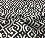 Black White Palace Geometric Fabric - Image 6