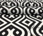 Black White Palace Geometric Fabric - Image 7