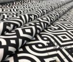 Black White Palace Geometric Fabric - Image 8