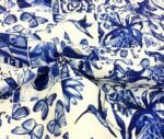 Bleu Blanc Tile Patterned Fabric - Image 3