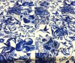 Bleu Blanc Tile Patterned Fabric - Image 5