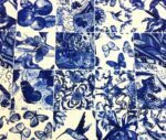 Bleu Blanc Tile Patterned Fabric - Image 6