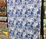 Bleu Blanc Tile Patterned Fabric - Image 7