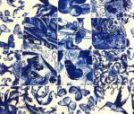 Bleu Blanc Tile Patterned Fabric - Image 8