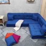 Blue Big Floor Cushion Corner for Indoor and Outdoor
