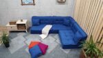 Blue Big Floor Cushion Corner for Indoor and Outdoor
