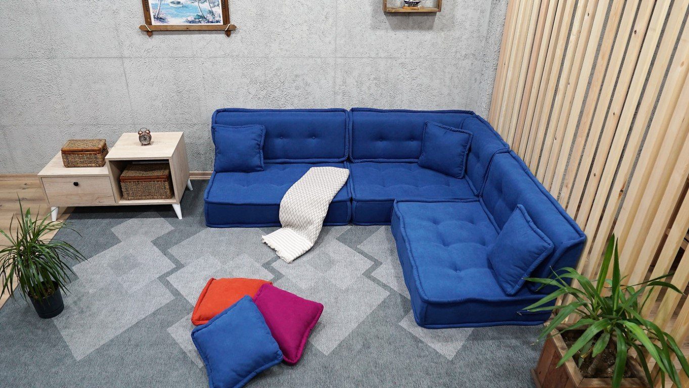 blue-big-cushion-3.jpg Blue Big Floor Cushion Corner for Indoor and Outdoor - Image 1