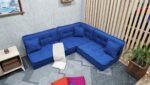 Blue Big Floor Cushion Corner for Indoor and Outdoor - Image 5