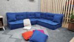 Blue Big Floor Cushion Corner for Indoor and Outdoor - Image 6