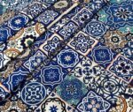 Blue Ceramic Patterned Fabric - Image 3