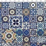 Blue Ceramic Patterned Fabric