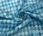 Blue Checkerboard Pattern Fabric
