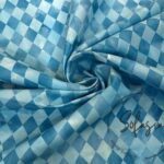 Blue Checkerboard Pattern Fabric