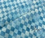 Blue Checkerboard Pattern Fabric - Image 4
