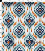 Blue Color Ikat Background Curtain Fabric - Image 3