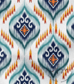 Blue Color Ikat Background Curtain Fabric - Image 4