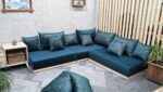 Low Height Sofa, Petrol Blue L Shaped Corner Couch - Image 3