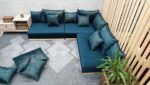 Low Height Sofa, Petrol Blue L Shaped Corner Couch - Image 4