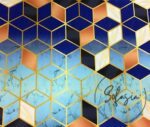 Blue Cubes and Marble Pattern Fabric - Image 3