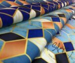 Blue Cubes and Marble Pattern Fabric - Image 7