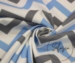 Blue Gray Zigzag Patterned Curtain and Sofa Fabric - Image 3