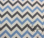 Blue Gray Zigzag Patterned Curtain and Sofa Fabric