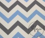 Blue Gray Zigzag Patterned Curtain and Sofa Fabric - Image 4