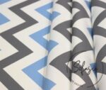 Blue Gray Zigzag Patterned Curtain and Sofa Fabric - Image 6
