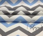 Blue Gray Zigzag Patterned Curtain and Sofa Fabric - Image 7