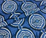 Blue Ikat Medallion Patterned Fabric - Image 3