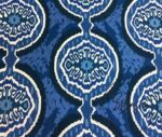 Blue Ikat Medallion Patterned Fabric - Image 4