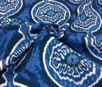 Blue Ikat Medallion Patterned Fabric - Image 6