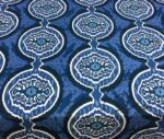 Blue Ikat Medallion Patterned Fabric - Image 8