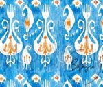 Blue Ikat Patterned Fabric