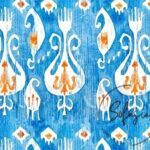 Blue Ikat Patterned Fabric