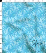 Blue Palm Tree Patterned Sofa Cover Fabric - Image 3