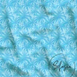 Blue Palm Tree Patterned Sofa Cover Fabric