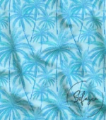 Blue Palm Tree Patterned Sofa Cover Fabric - Image 4