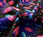 Blue Pink Feather Patterned Fabric - Image 6