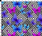Blue-Purple Butterfly Patterned Fabric