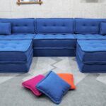 Blue U Shaped Sectional Sofa