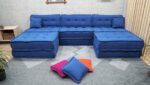 Blue U Shaped Sectional Sofa