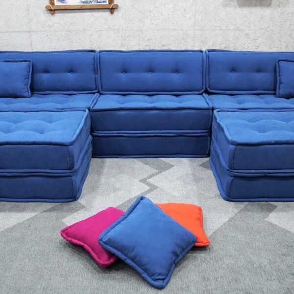 Blue U Shaped Sectional Sofa