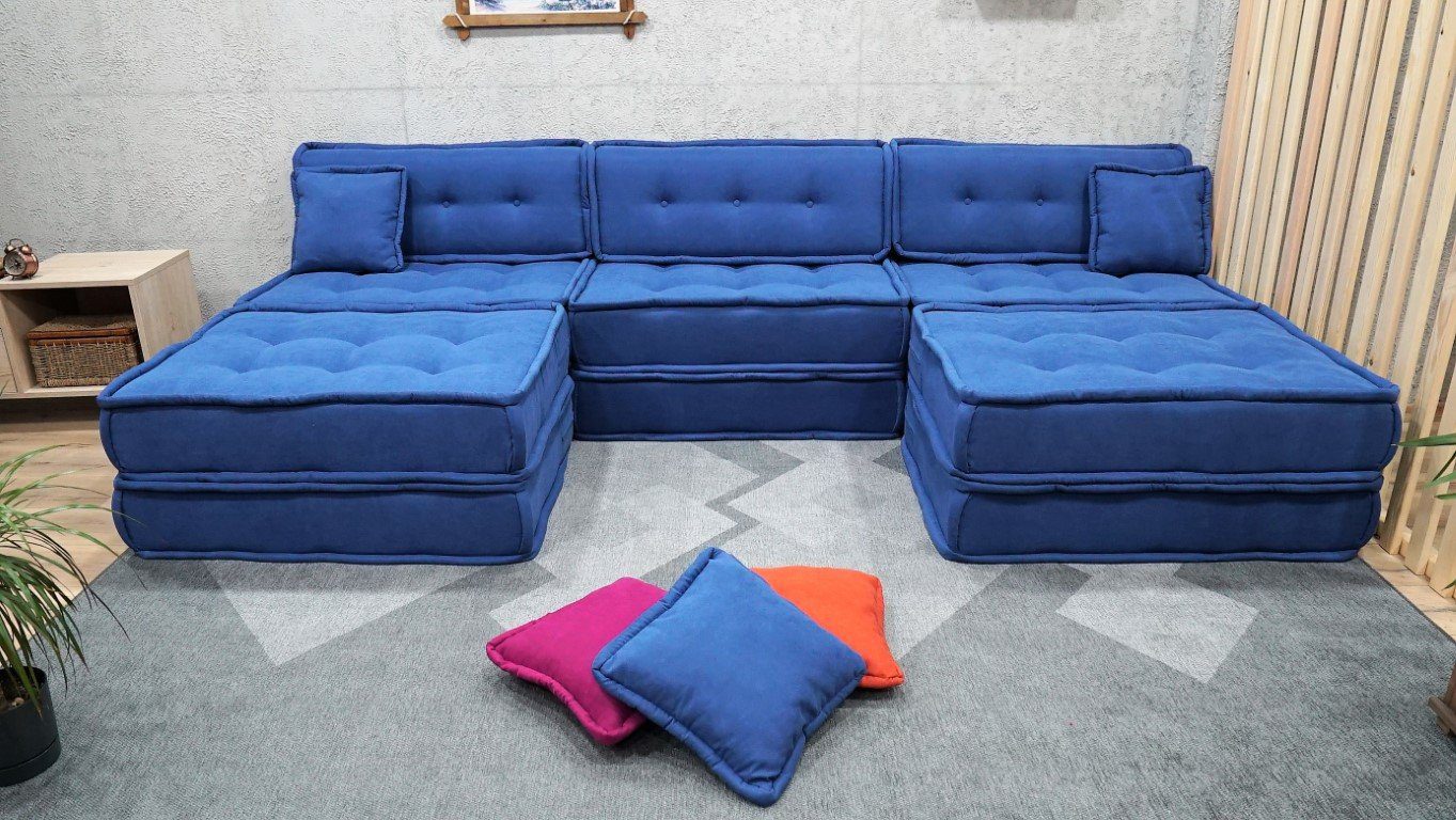 Blue U Shaped Sectional Sofa Blue U Shaped Sectional Sofa