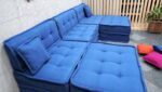 Blue U Shaped Sectional Sofa With Ottoman And Chaise - Image 5