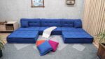 Blue U Shaped Sectional Sofa With Ottoman And Chaise - Image 6